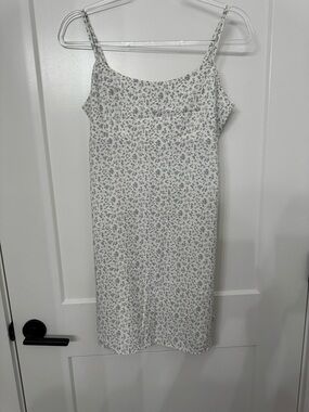 Brandy Melville White Dress with Blue Floral Print